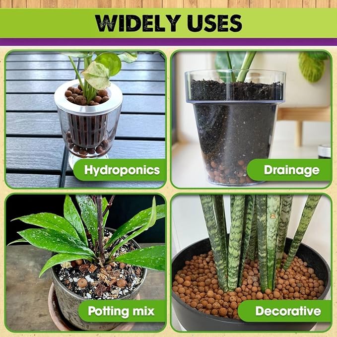 DUSPRO Recycle 2 Quarts Clay Pebbles for Plants, Leca Balls, Hydroton Clay Pebbles for Indoor Plants, Hydroponic Growing, Plants Drainage, Aquaponics…