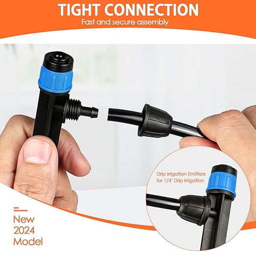 55 Pieces Drip Emitters Fan Shape with Stake for 1/4" Irrigation Tubing: Adjustable 360 Degree Water Flow Irrigation Universal Vortex Sprayer On 5" Stake Drip Pipe Sprinklers Fittings