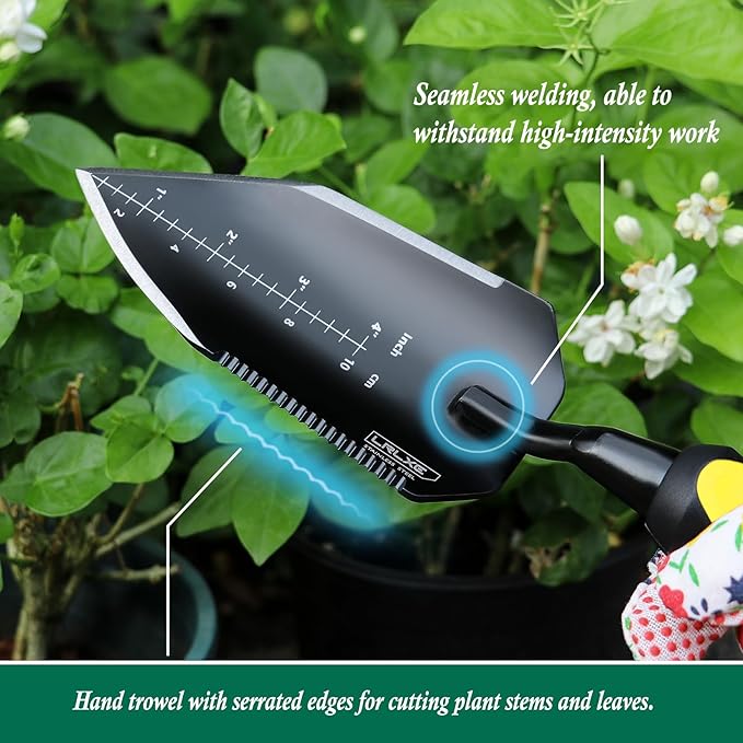 Garden Shovel-Heavy Duty Gardening Hand Trowel,Stainless Steel Garden Trowel with Rubberized Handle,Trowel Gardening Tools for Soil Digging,Transplanting,and Planting(Hand Trowel)