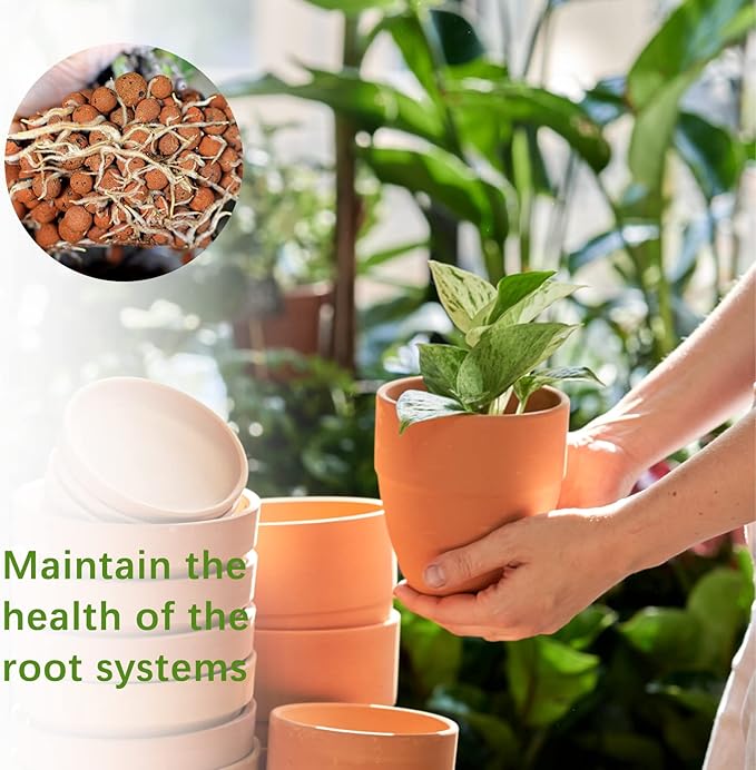 11LB LECA Explanded Clay Pebbles, 14-16mm Lightweight Clay Aggregate for Hydroponic Growing, Premium Grow Media for Orchids, Aquaponics Plants and Horticultural Drainage, Natural