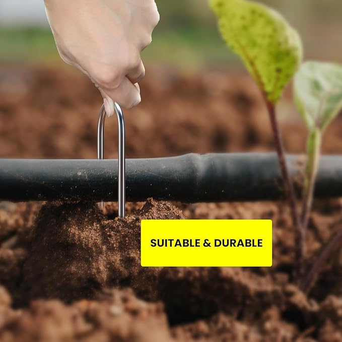 Galvanized Landscape Staples Plant Cover Stakes 6 Inch 11 Gauge Anti-Rust Garden Stakes Landscaping Fabric Pins Yard Stakes for Christmas Decoration Weed Barrier Fabric, Metal Stakes (20pcs)