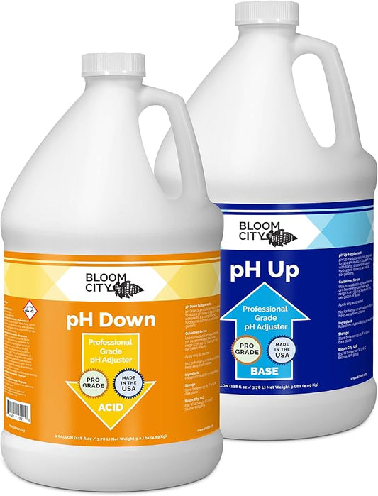Bloom City Professional pH Up + Down Control Kit for Optimal Nutrient Uptake (Two 1 Gallon Bottles) 256 Total oz