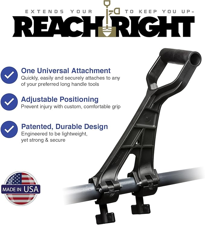 Snow Shovel Back Saving Attachment 2 Pack | Converts Regular Tool to Ergonomic Yard Tool | Handle Attachment for Snow Removal | Fits Snow Shovel for Driveway Ice Shovel for Car and Other Winter Tools