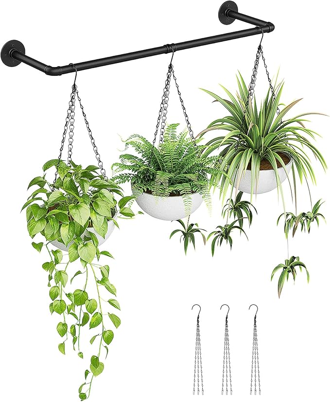Bamworld Hanging Planters with 3 Hooks for Indoor Plants Plant Hanger Indoor Hanging Plant Holder Window Plant Shelves