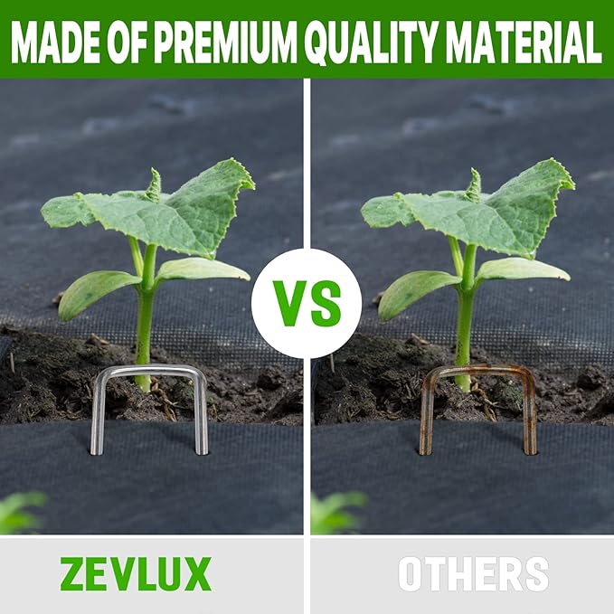 Landscape Staples 6 Inch 150 Packs 11 Gauge Galvanized Lawn Stakes, Heavy Duty Sod Pins for Fences, Lawns, Weed Barriers, and Landscape Fabrics, Netting, Irrigation Hose, Floor Mats