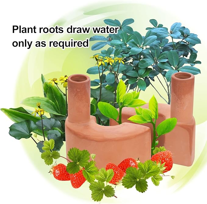 Self-Watering Terracotta Plant Watering Devices Automatic Plant Watering Spikes Easy Self-Irrigation for Houseplants, Garden, and Flowers.