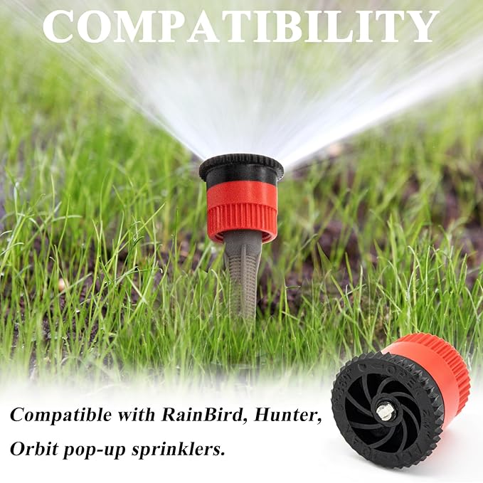 16Pcs Variable Arc Nozzle Replacement Pop Up Sprinkler Heads for Hunter, RainBird, Adjustable Irrigation Nozzle High Efficiency Orbit Pop-Up Sprinkler Heads for Garden Lawn (6AN, 10AN, 15AN, 17AN)