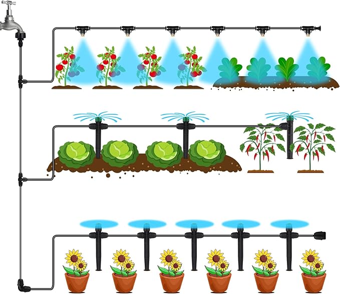 5 Pcs Single Head Drip Irrigation Hose Adapters,Convert 3/4 Inch Female GHT to 1/4 Inch Irrigation Tubing Connectors,Garden Faucet Connectors with Lock Barbed Design for Irrigation Misting Systems