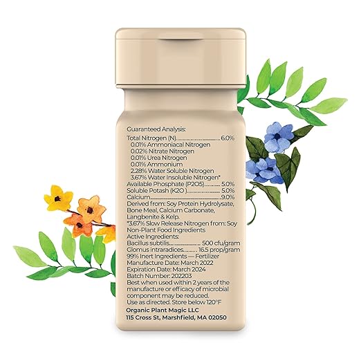 Organic Plant Magic - Truly Organic™ Easy to Use Soluble Plant Food Shaker: All-Purpose Fertilizer Concentrate for All Flower Vegetable Herb Fruit Tree Indoor Garden & House Plants [Four 3 oz Shaker]
