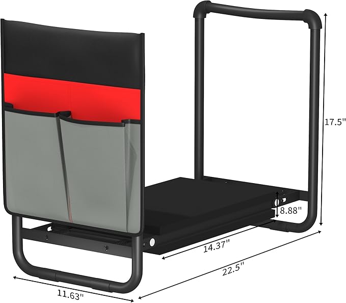 Folding Garden Stool and Kneeler 2-in-1 Garden Kneeler and Seat Heavy Duty Garden Bench for Kneeling and Sitting 2 Tool Pouch for Fishing Camping Great Gardening Gifts for Seniors(Red)