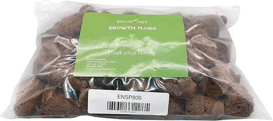 Seed Starter Plugs, Growth Plugs for Seed Starting, Hydroponic and Soil Applications (1 Pack of Approx 50 Counts, 1.5 Inch Round X 2.25 Inch Deep)