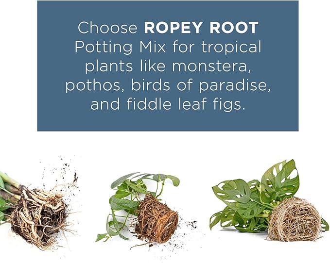 Ropey Root - Potting Mix for Indoor and Outdoor Tropical Plants, Chunky Soil Blend for Tropical Houseplants - 1 Gallon
