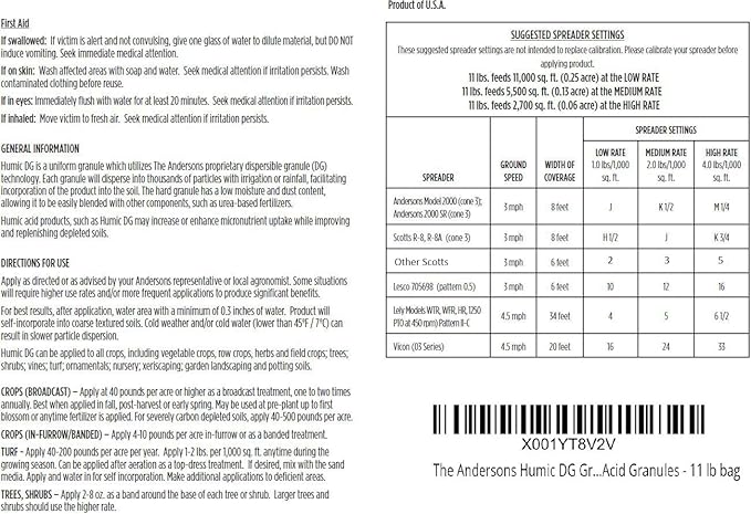 The Andersons Humic DG Organic Soil Amendment - Covers up to 10,000 sq ft (11 lb)
