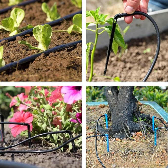 1/4 inch Garden Watering Tube, 4mm Water Tube Irrigation System Hose Blank Distribution Line Plant Drip Automatic Pipe DIY Agriculture Hydroponics Misting Tubing Patio Lawn Yard Greenhouse Outdoor