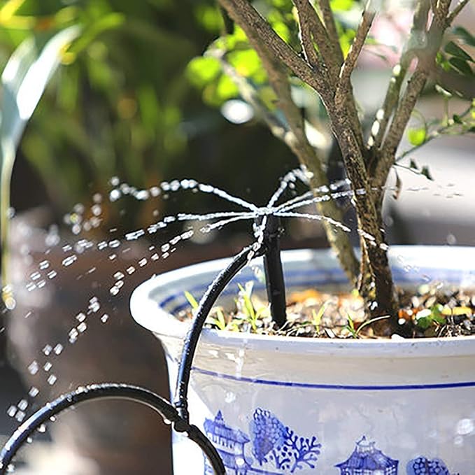 Kalolary 100PCS 1/4" Universal Barbed Tee Fittings, 1/4 Inch Barbed Tee Connectors Drip Irrigation Fittings for 4mm/7mm Water Tube Parts Drip Irrigation Hose Connector Watering System