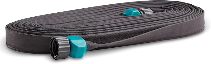 Gilmour 25' Black Flat Weeper Soaker Hose for Garden Beds, Drip Irrigation Outdoor Hose, Flexible Garden Hose for Vegetable Gardens, Flower Beds, Lawns, and Orchards