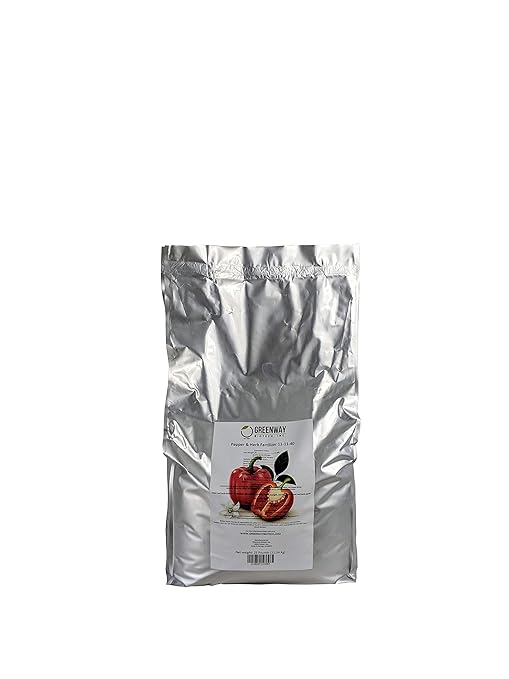 Greenway Biotech Pepper & Herb Fertilizer 11-11-40 Powder with Micronutrients and Trace Minerals- 100% Water Soluble Fertilizers (25 Pounds Makes 5000 Gallons)