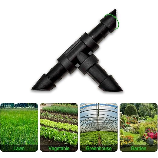 Drip Irrigation Parts, 1/4 Drip Irrigation Fittings Drip Irrigation Kit - 1/4 Irrigation Fittings Drip Irrigation Connectors 1/4 Irrigation Tubing Drip System Parts Drip Irrigation Tee 50Pcs