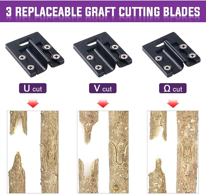 Swpeet 190Pcs 2-in-1 Garden Grafting Tools Kit, Including Garden Pruning Tools with 3 Extra Blades Grafting Tapes Rubber Bands Garden Gloves and Grafting Gardening Knife for Plant Branch Cutting