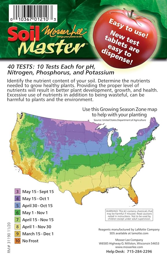 Mosser Lee/Soil Master ML1210 Soil Test Kit - 40 Tests