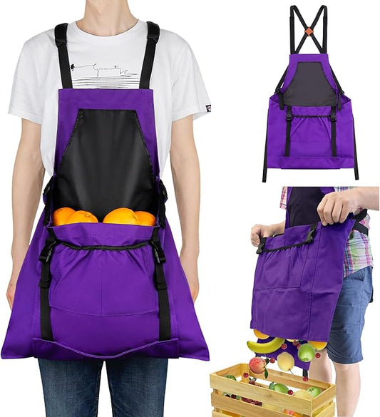 Gardening Apron, with Quick Release Pockets for Harvesting Gardening with Pockets, Water Resistant Apron