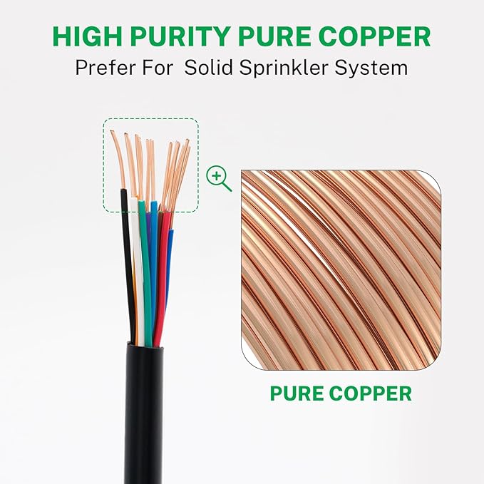 FIRMERST 18/13 Solid Sprinkler Wire for up to 12 Valves System 250 Feet
