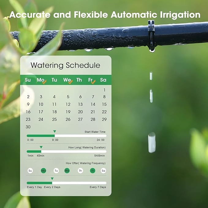 Smart Water Timer with WiFi Hub for Outdoor Watering, Automate Irrigation System Controller for Lawn, Garden, & Yard Care Green-Brass Inlet & Plastics Outlet (1-Outlet)