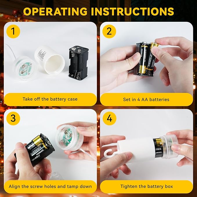 6 Pack Firework Lights 120 LED Copper Wire, 8 Modes Dimmable String With Remote Control, Waterproof Hanging Fairy Lights for Party, Home, Christmas, Garden Outdoor Decoration