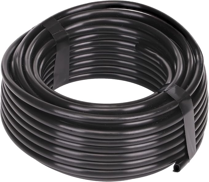 Raindrip 016005P 1/4-Inch Drip Irrigation Supply Tubing, 50-Foot, for Irrigation Drippers, Drip Emitters, and Drip Systems, Black Polyethylene