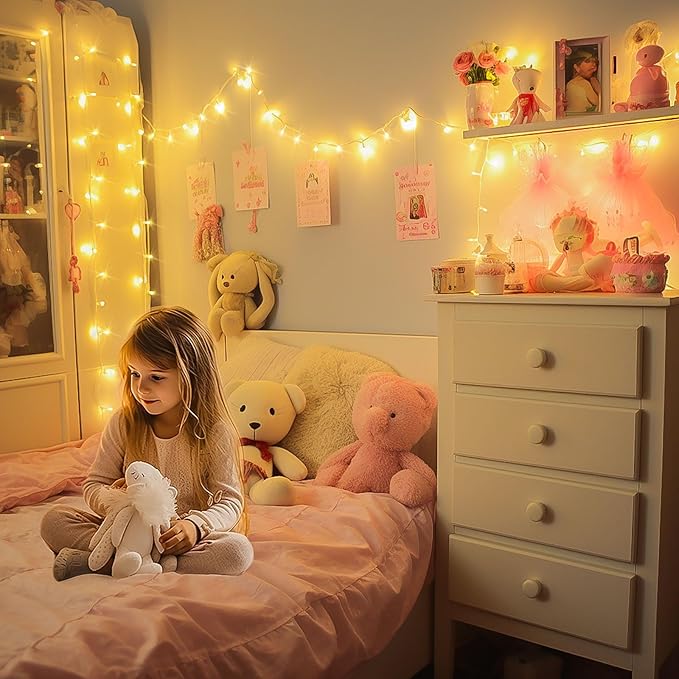 JMEXSUSS 400 LED String Lights Indoor, 132ft Warm White Christmas Lights Outdoor Plug in, 8 Modes Waterproof Twinkle Lights for Outside Holiday Wedding Party Decorations