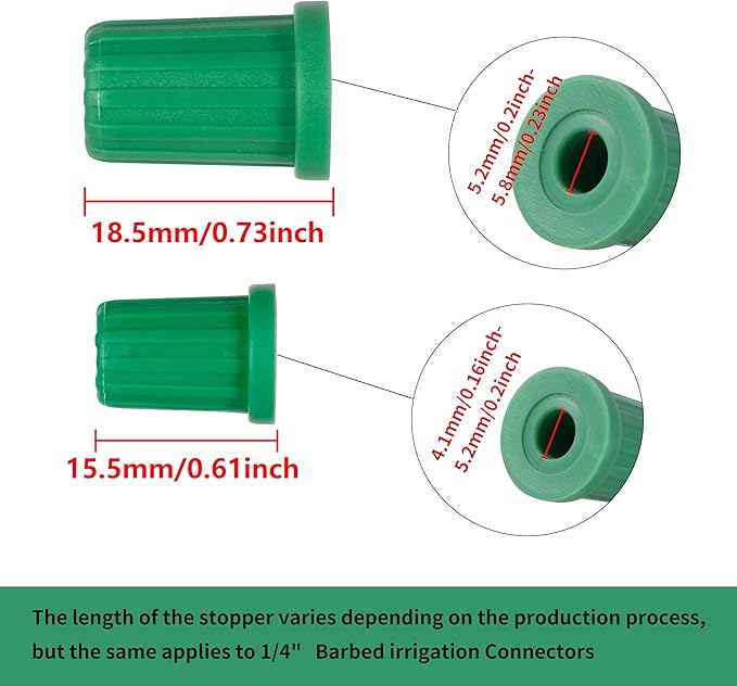 1/4 Barb Connector Plug Cap, Rubber Plug Fitting for 1/4 Hose Irrigation System(40PCS/Pack)