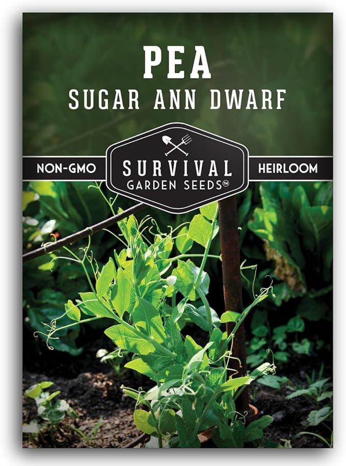 Sugar Ann Dwarf Pea Seed for Planting - 1 Packet with Instructions to Plant and Grow Sweet Snap Peas in Your Home Vegetable Garden - Non-GMO Heirloom Variety - Survival Garden Seeds
