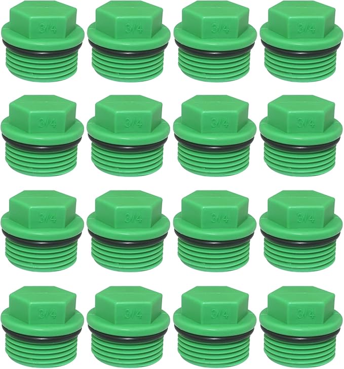 30 Pieces 3/4" PT Male Threaded PPR PPR End Cap Plug Pipe Fittings Garden Hose Irrigation Water Tubing Stopper Prevent Leakage Choke Plug