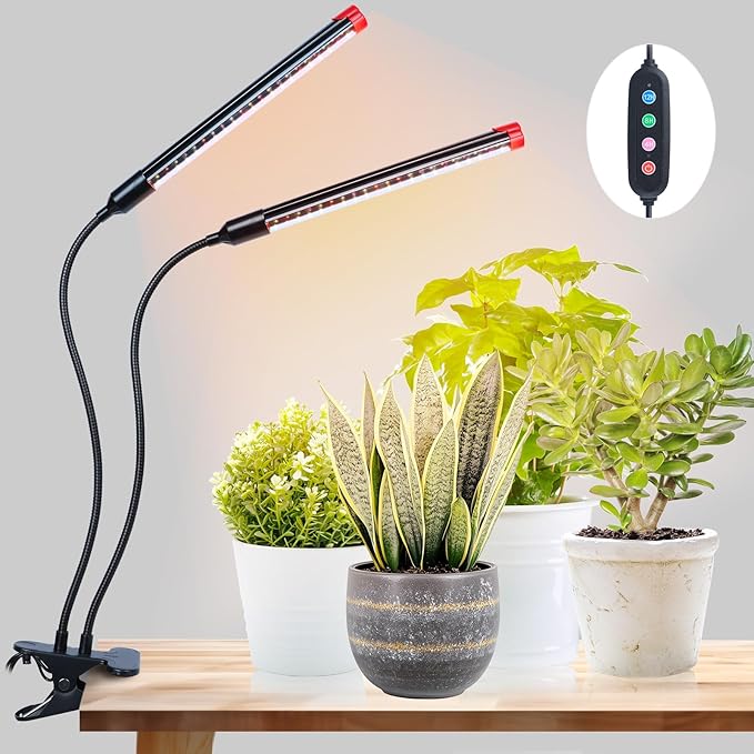 Grow Lights for Indoor Plants Full Spectrum, 2000 Lumens LED Grow Lights, 100W Plant Lights for Indoor Growing, 84 LEDs Clip on Plant Growing Lamps for Seed Starting Seedlings Precision Timer