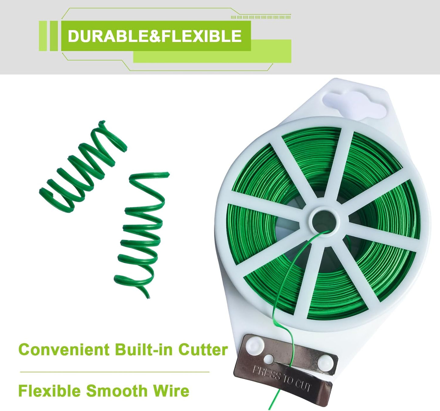 656ft/200m Twist Ties for Plants, Garden Twine for Climbing Plants & Outdoor Use, UV Resistant Plant Ties with Cutter, Garden Wire/String/Ties for Vines, Shrubs, Home & Office Organizing