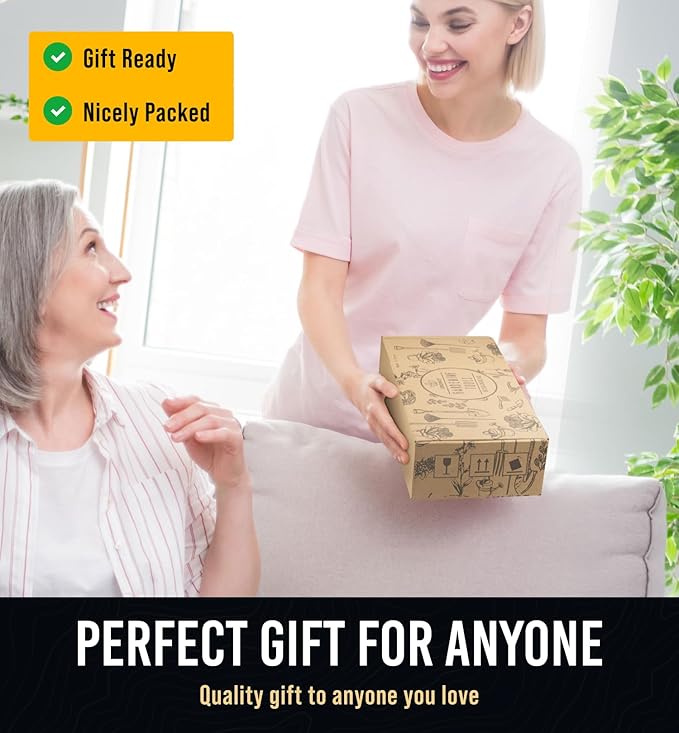 GROWIT Heavy Duty Gardening Tools - 22-Piece Gardening Gifts for Women, Mom, Men - Durable, Ergonomic Garden Tool Set