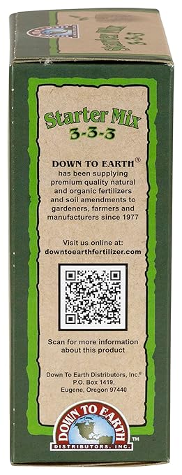 Down To Earth All Natural Fertilizers Organic Natural Starter Mix 3-3-3, 1 lb
