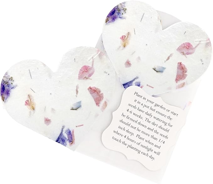 Set of 24 Mixed Heart – Plantable Seed Paper for Weddings, Gifts, and Life Events