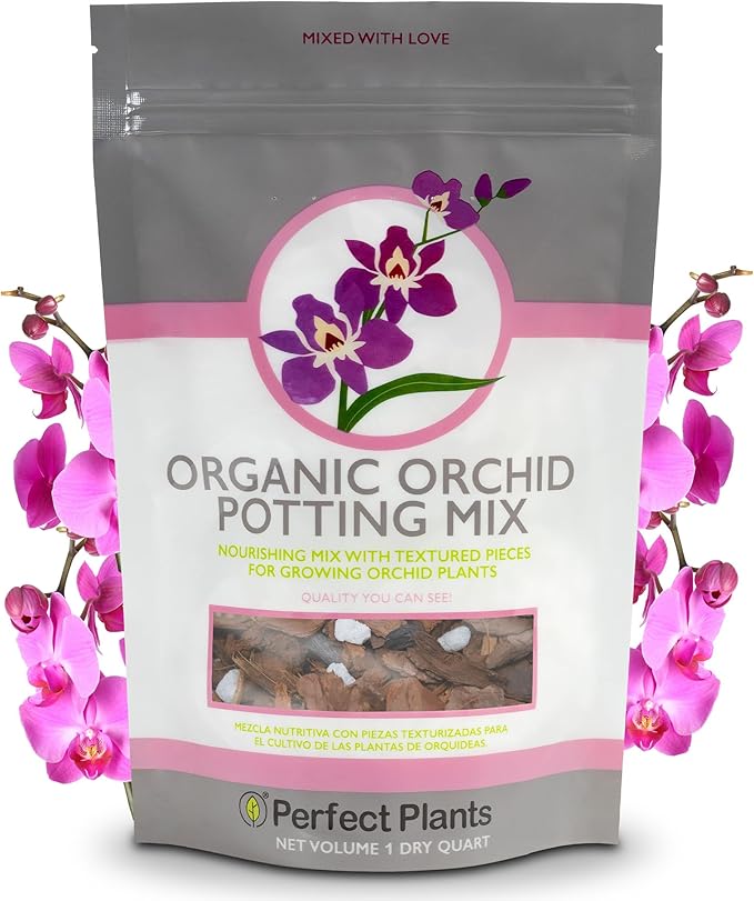 All Natural Orchid Potting Mix by Perfect Plants - 1 Quart Special Blend for Proper Root Development on All Orchid Plant Types