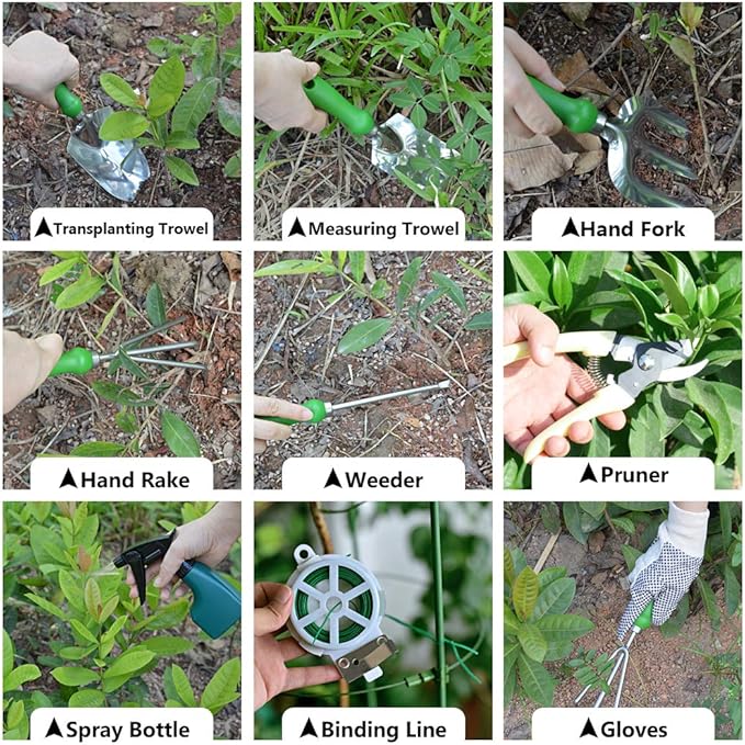 11-Piece Gardening Tool Set, Garden Tool Kit with Tote Bag, Adjustable Apron, and Gardening Accessories, Perfect Gardening Gifts for Women and Men