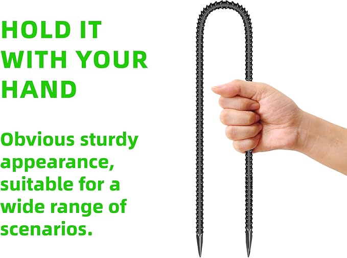 11 Pieces 12-Inch Garden Ground Stakes Galvanized Steel U Shape Hook Rebar Stake - Heavy Duty Ground Anchors for Tents, Position Kits,Fences, and Trampolines