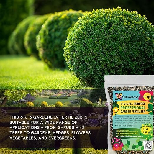 Premium All Purpose Garden Fertilizer (6-6-6) by Gardenera - Promote Lush Foliage, Colorful Blooms, and Abundant Harvests - 10 QUARTS