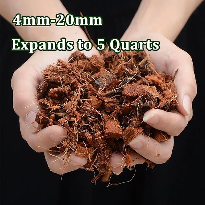 Coco Husk Chips Coconut Substrate for Garden Potting Soil Coconut Brick for Indoor Outdoor Flowers Plants Compressed Low EC Coco Husk Mulch for Garden Coconut Substrate for Reptiles