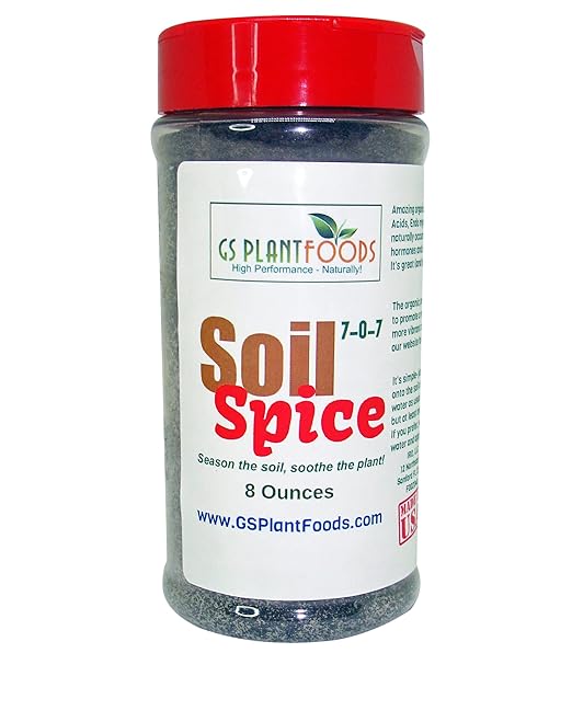 Soil Spice Plant Fertilizer - All Purpose Organic Plant Food by GS Plant Foods (8 oz) - Organic Fertilizer with Compact & Easy to Use Shaker - Great for Herb Gardens, House Plants, Potted Plants