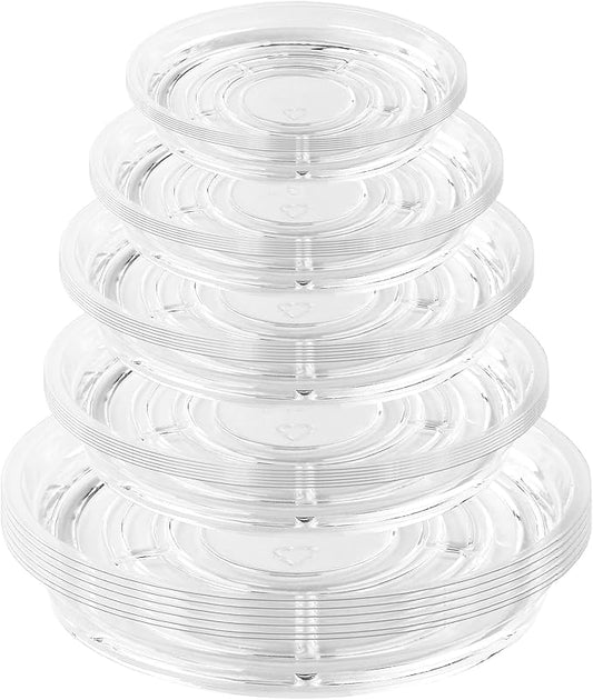 30 Pack Clear Plant Saucers for Indoors (4, 6, 8, 10, 12 inch) Flower Pot Saucers for Potted Plants Plant Plate Set Plant Trays for Indoors No Holes Plant Trays for Pots Bulk