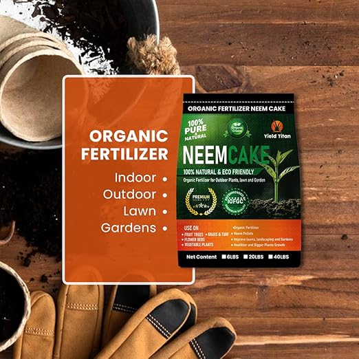 Premium Neem Cake, Natural Fertilizer for Gardening and Soil Amendment (20LB)