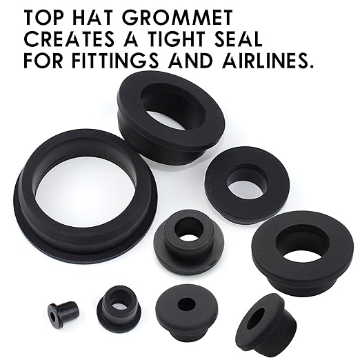 3/4 Inch Drill Hole, 3/8 Inch ID Silicone Rubber Grommets for Wiring, Automotive Firewall Hole Plug, Top Hat Grommets for 3/8 Inch OD Vinyl Tubing in Hydroponic Irrigation Systems, 13 Pack