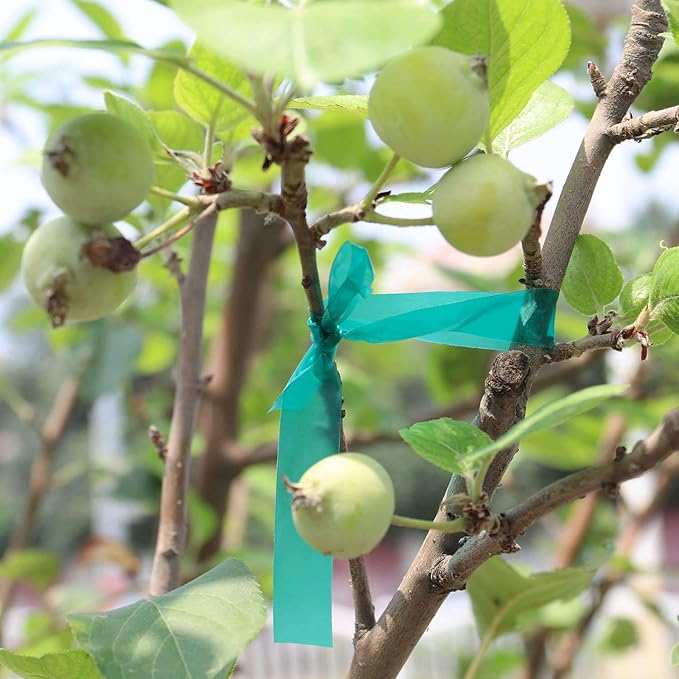 Stretch Tie Tape Roll, 1/2" 150ft Garden Tie Tape, Thick Sturdy Plant Ribbon Garden Green Vinyl Stake Gardening Tools for Indoor Outdoor Patio Plant Use