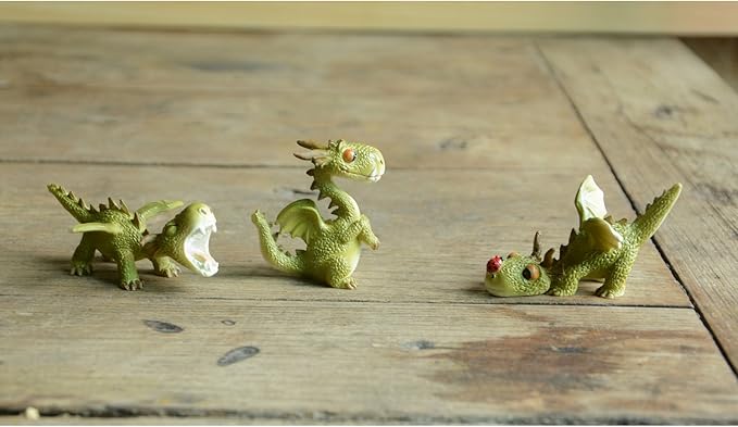Top Collection 4414 Miniature Fairy Garden & Terrarium Mini Dragon Playing with Ladybug Statue, Small