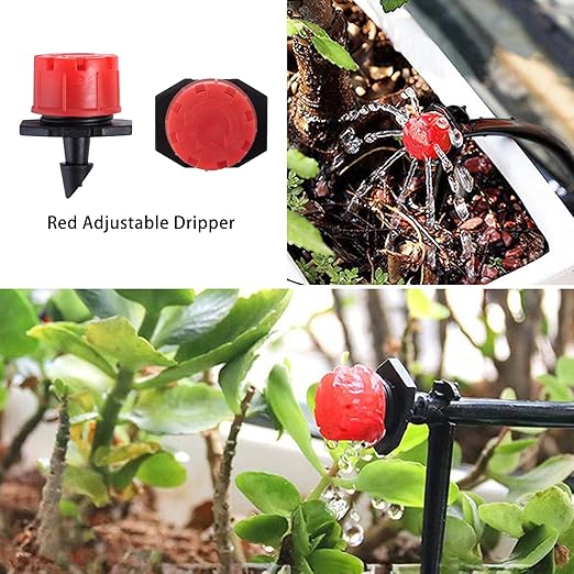 Drip Irrigation System Kit - 132FT/40M + 33FT/10M Hose, DIY Automatic Water Saving, Garden Watering System with 4/7mm and 8/11mm Tubing - Ideal for Gardens, Greenhouses, Lawns, and Patios